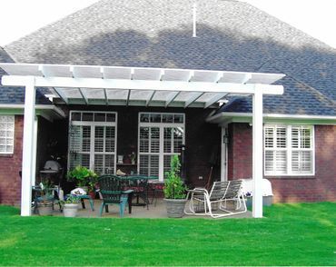 A house with a pergola on the back patio
