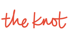 The Knot logo in orange script, 