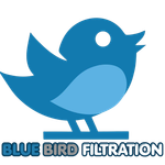 Blue bird logo above the words &ldquo;BLUE BIRD FILTRATION&rdquo; in blue text