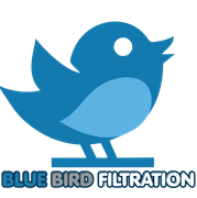 Blue bird logo above the words &ldquo;BLUE BIRD FILTRATION&rdquo; in blue text