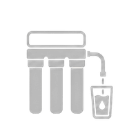 Gray water filtration system filling a glass with a drop icon