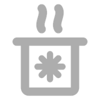 Gray steaming pot icon with an asterisk symbol on the front
