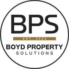 BPS Boyd Property Solutions logo in black and gold within a circular border with EST. 2023.