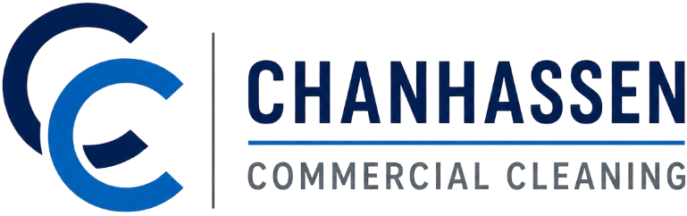 Chanhassen Commercial Cleaning Logo with Blue Letter C Icon and Company Name