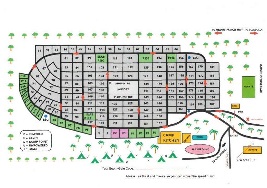 Map of Lake Conjola Waterfront Holiday Park, Camping Sites, and Amenities — SeaChange Parks Milton in Lake Conjola, NSW