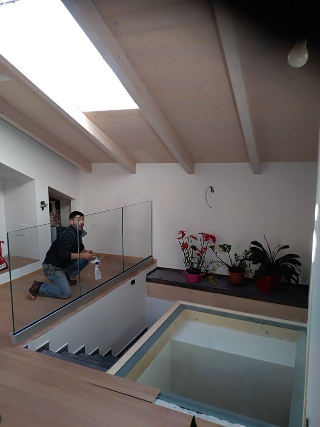 balaustra in vetro per interni