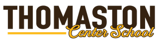 A logo for thomaston center school is shown on a white background.