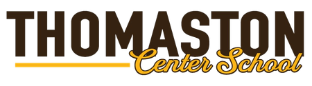A logo for thomaston center school is shown on a white background.