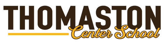 A logo for thomaston center school is shown on a white background.