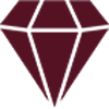 Burgundy-colored diamond shape with white outlines.