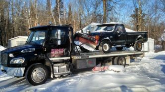 Bogarts Repair & Recorevy Inc Tows Crashed Pick-Up Trucks in Blackduck, MN