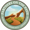 Circle logo with hands and a path, surrounded by the words “Partners on the Path” and “Mobilizing Community, Lifting Lives.”