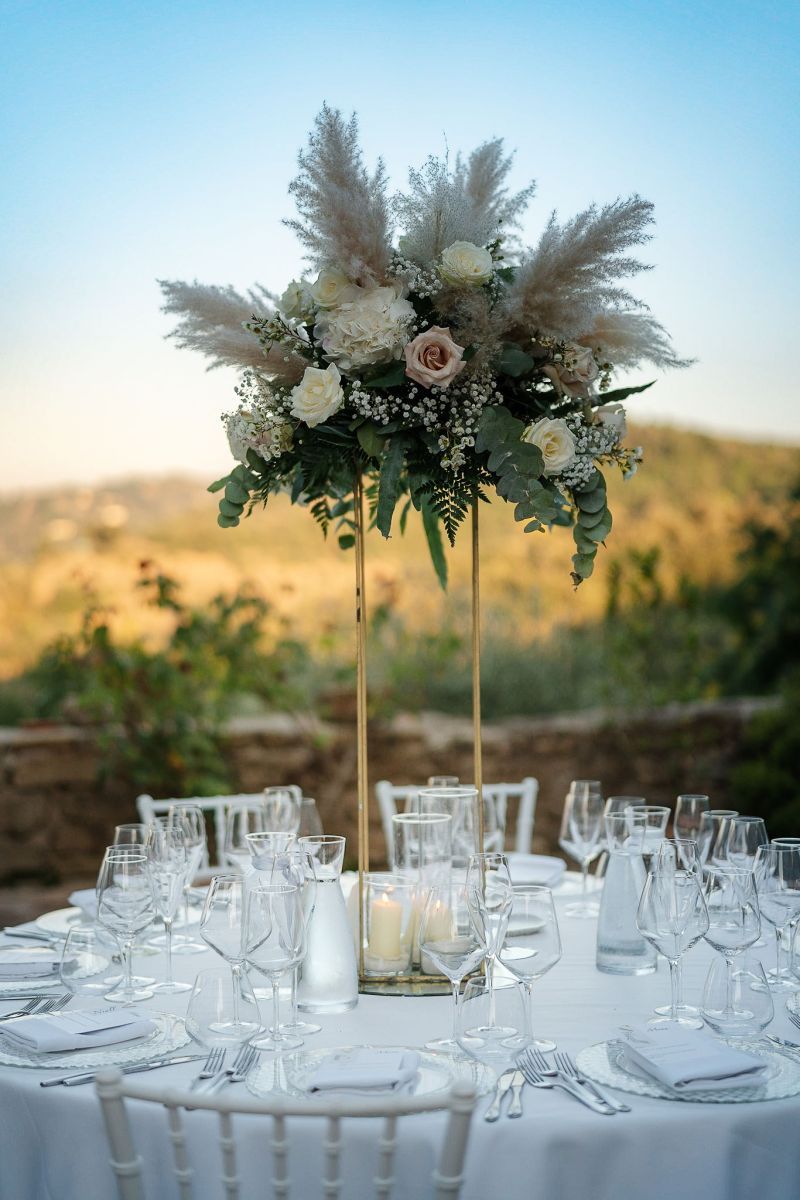wedding planner Umbria centrotavola elegante