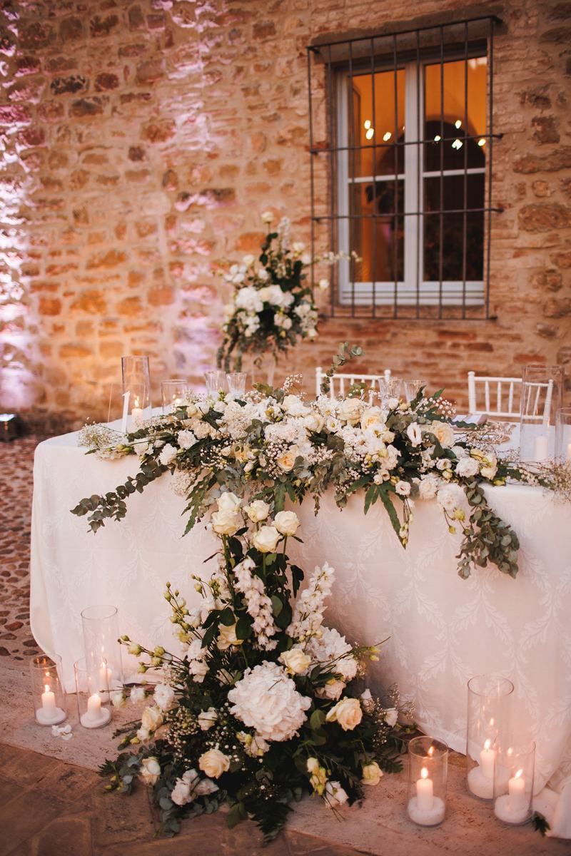 wedding planner Umbria centrotavola elegante