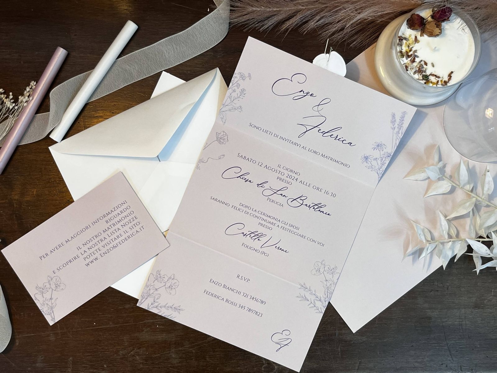 partecipazioni cartacee Assisi matrimonio romantico in Umbria 
