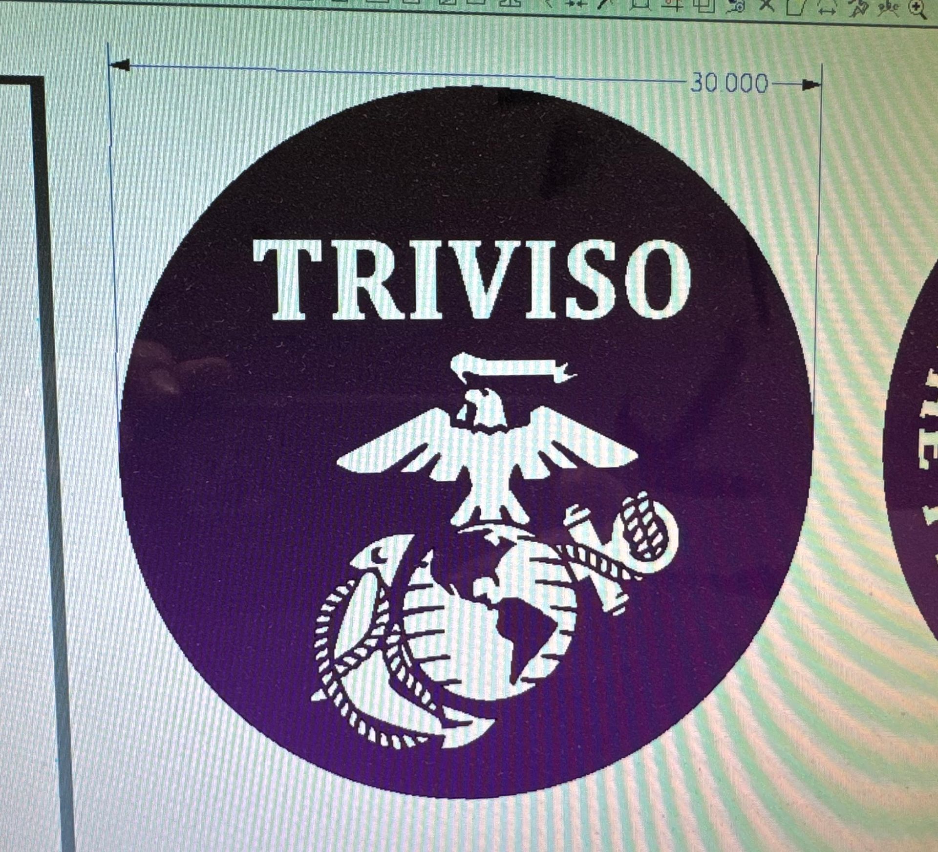 Purple circular logo with white “TRIVISO” text and a globe emblem with wings and an eagle.