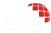 Global Window Films logo with a red globe graphic. White text on a black background.
