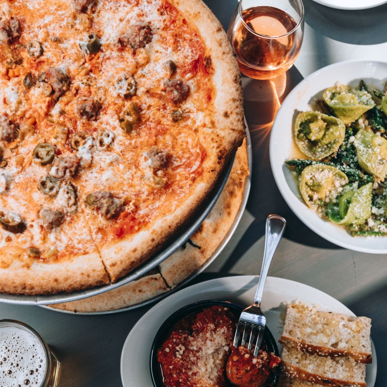 Coal-fired pizza and handmade pasta served at Nicky's Coal Fired restaurant in Nashville