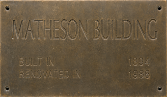 Matheson Building sign