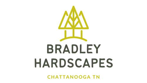 bright yellow and white bradley Hardscapes Logo