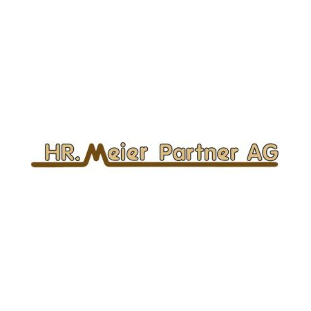 Ein Logo der HR Meier Partner AG auf weissem Hintergrund.