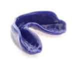 Purple U-shaped object with a glossy surface on a white background
