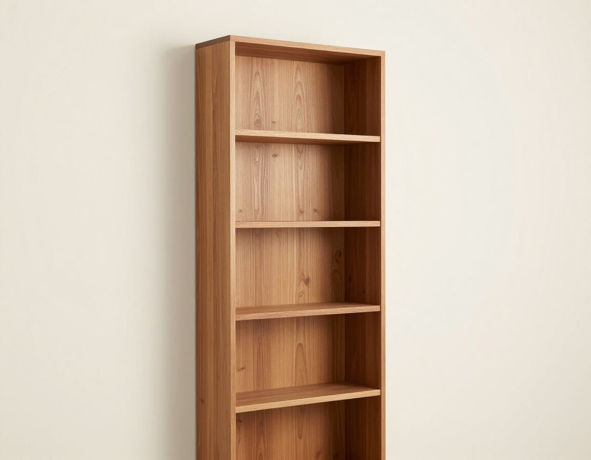 Narrow bookshelf shelving unit