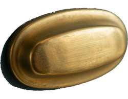 Brushed brass drawer pull close-up