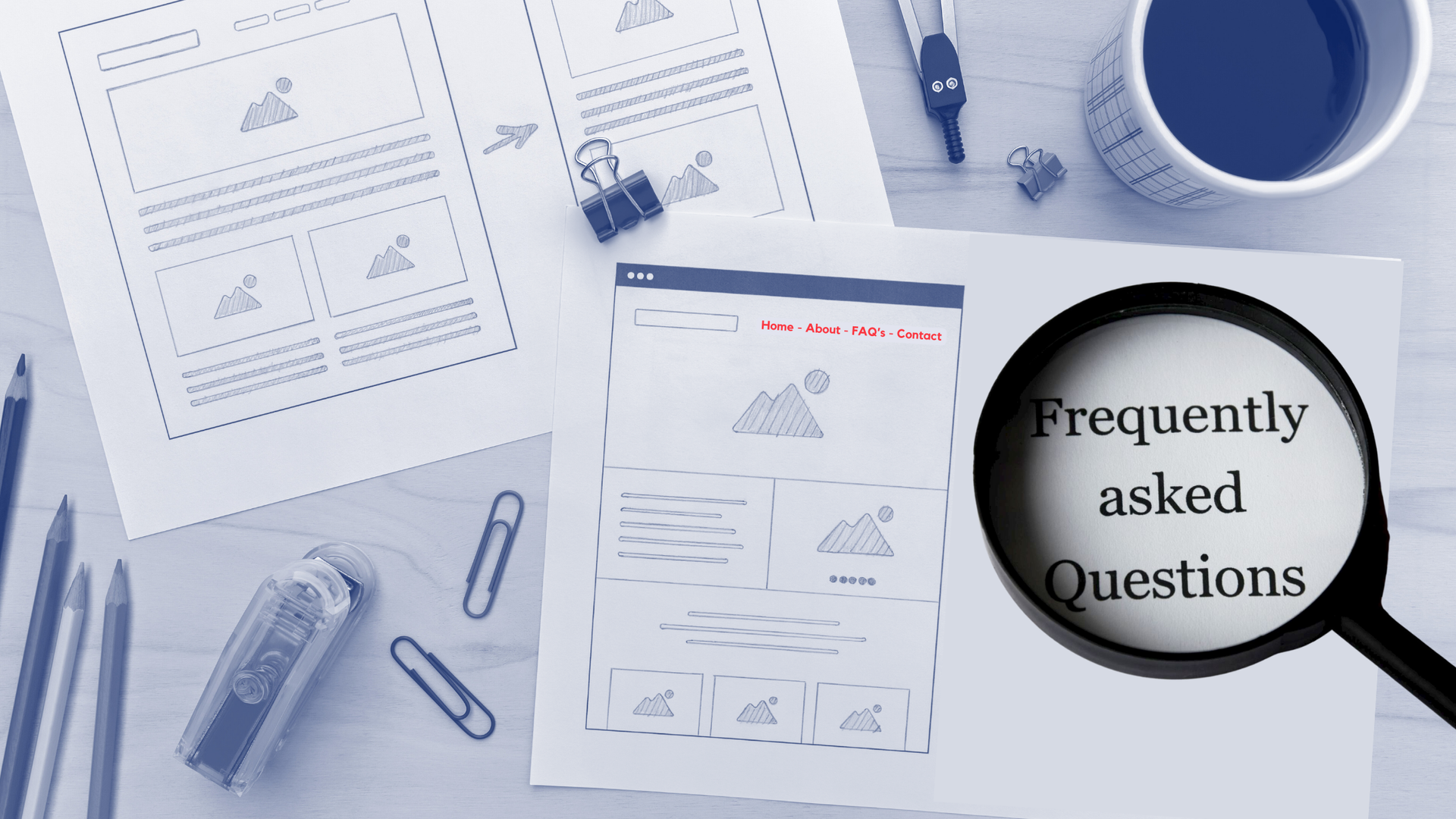 A magnifying glass with the words `` frequently asked questions '' written on it.