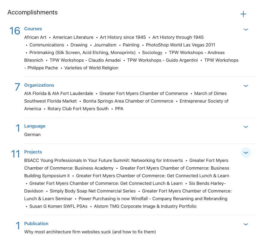 Accomplishments Section