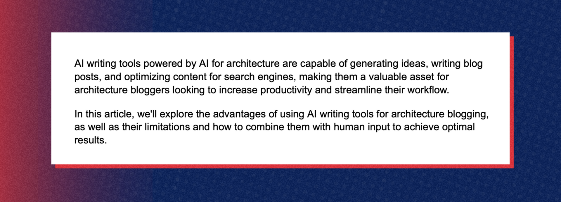 an article about ai writing tools for architecture blogging