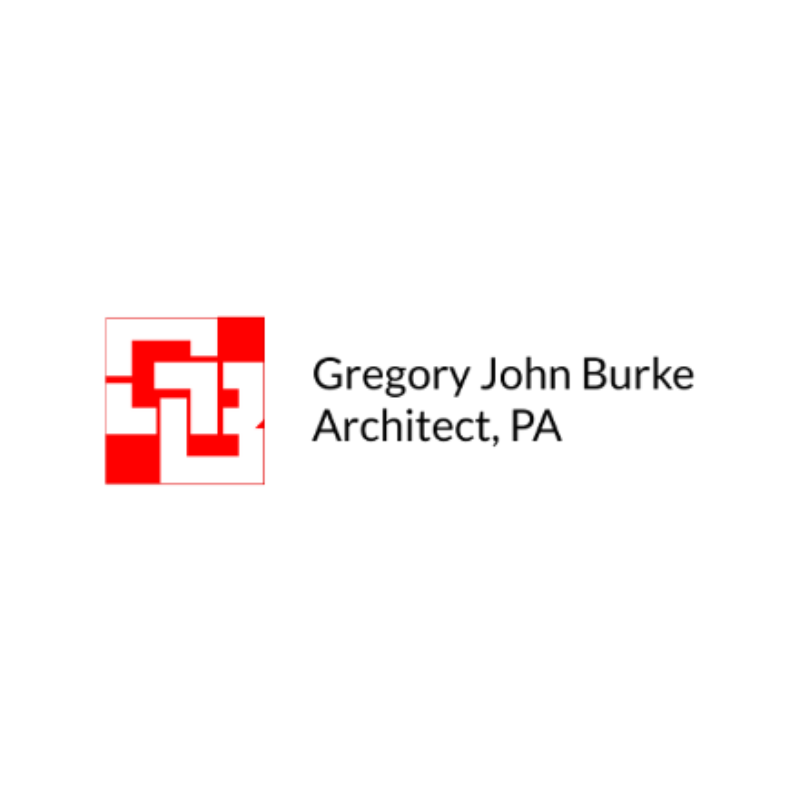 logo graphic of gregory john burke atchitect, inc.