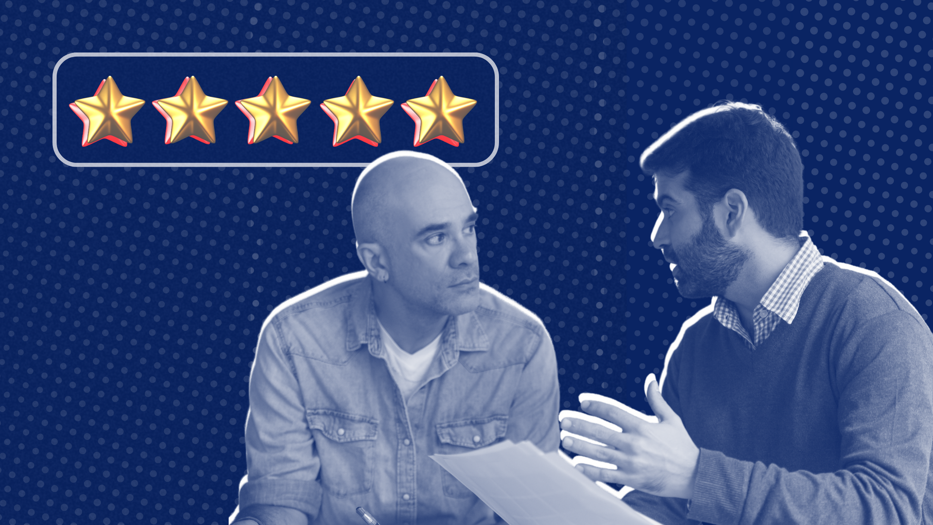two men are sitting at a table talking to each other .