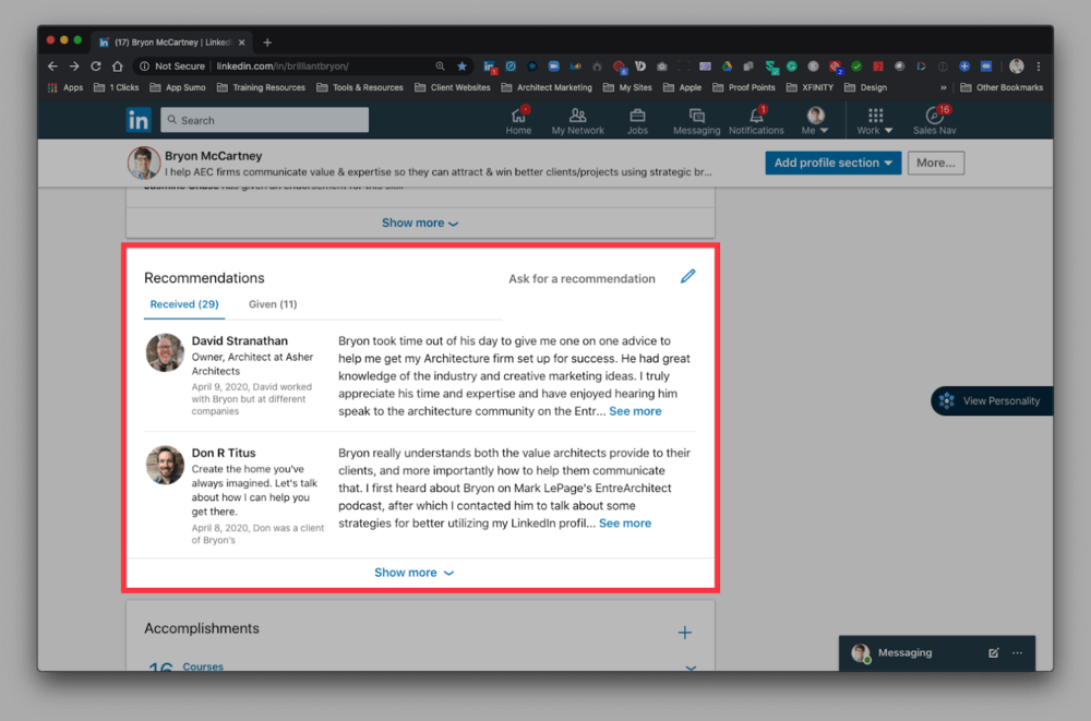 Recommendations Section