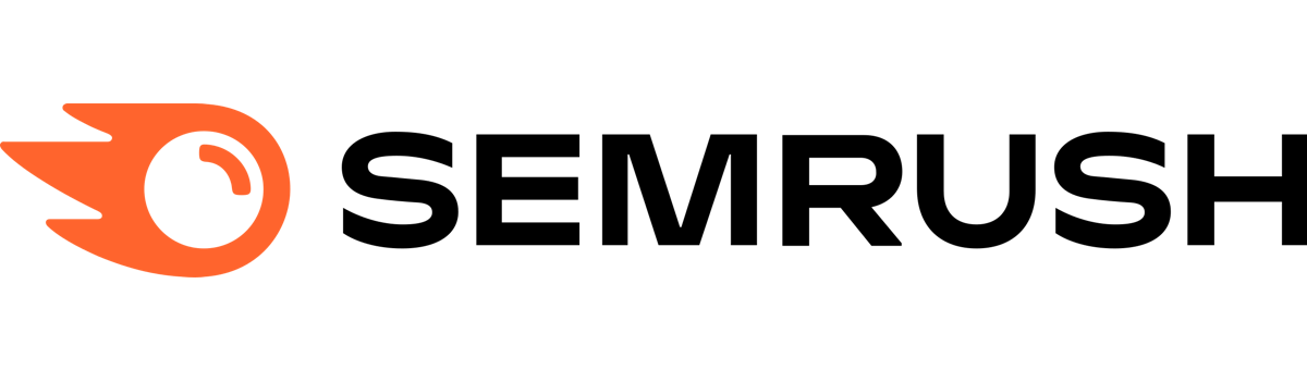 A semrush logo with an orange flame on a white background.