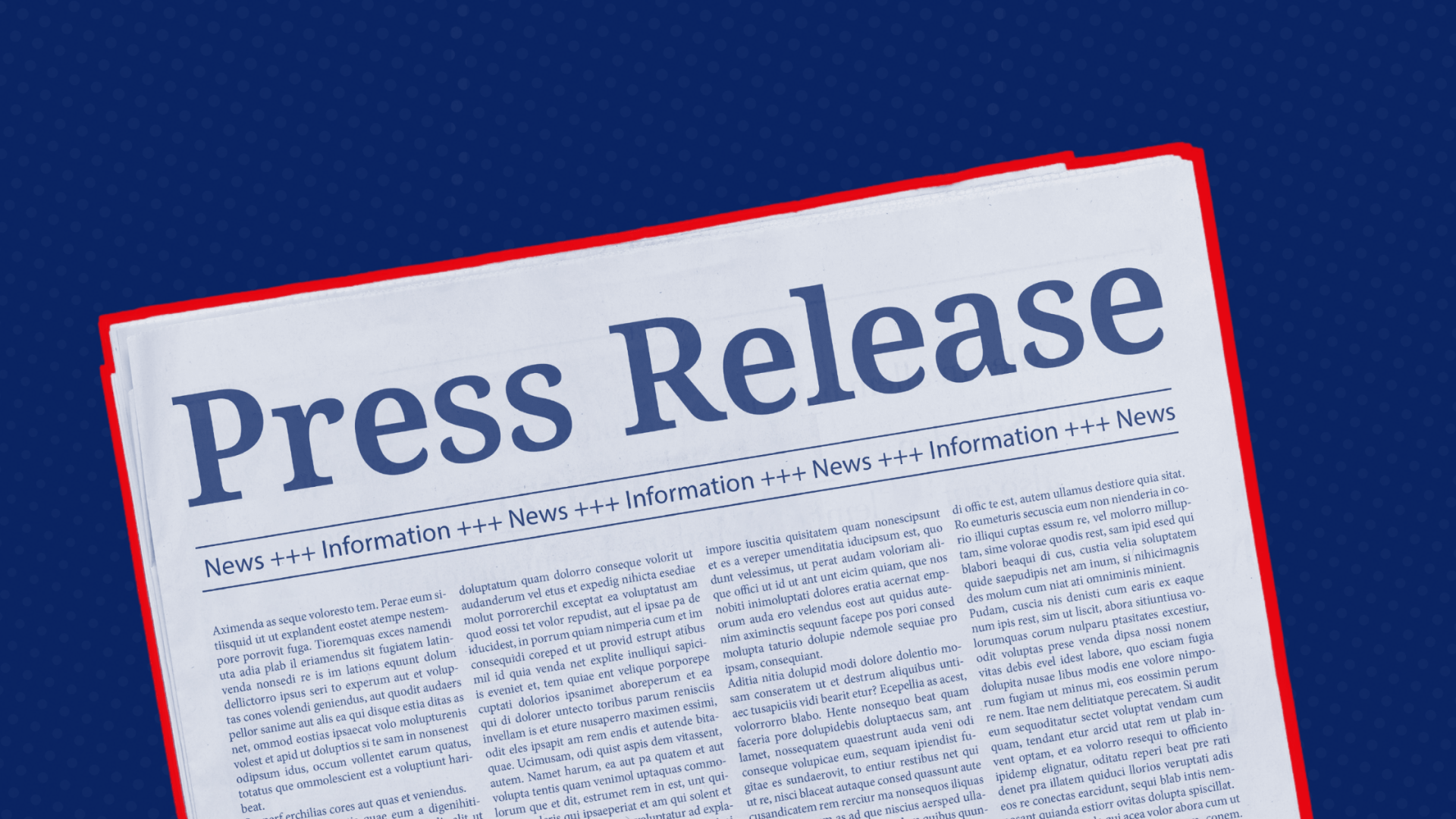 a newspaper with the words press release on it