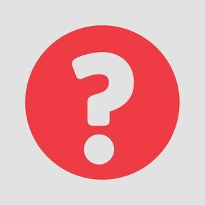 a red circle with a white question mark inside of it .