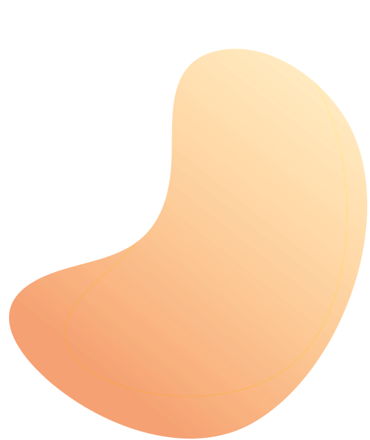 An asymmetrical, smooth-edged abstract shape with a gradient transition from pale cream to warm peach.