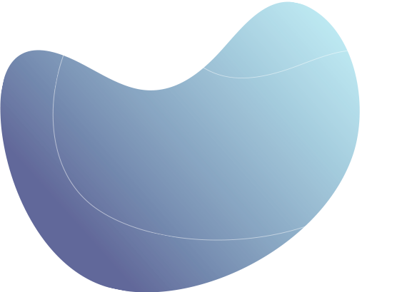 An abstract organic shape with a smooth gradient transitioning from deep purple on the left to light blue on the right.
