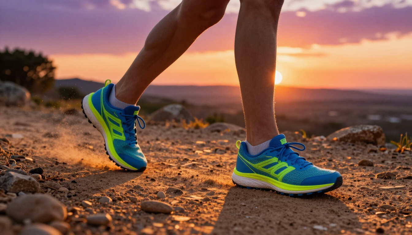 Person running with supportive shoes