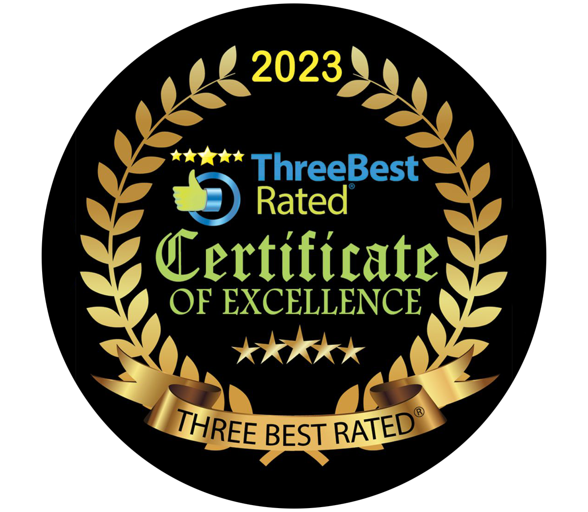 A three best rated certificate of excellence for 2023