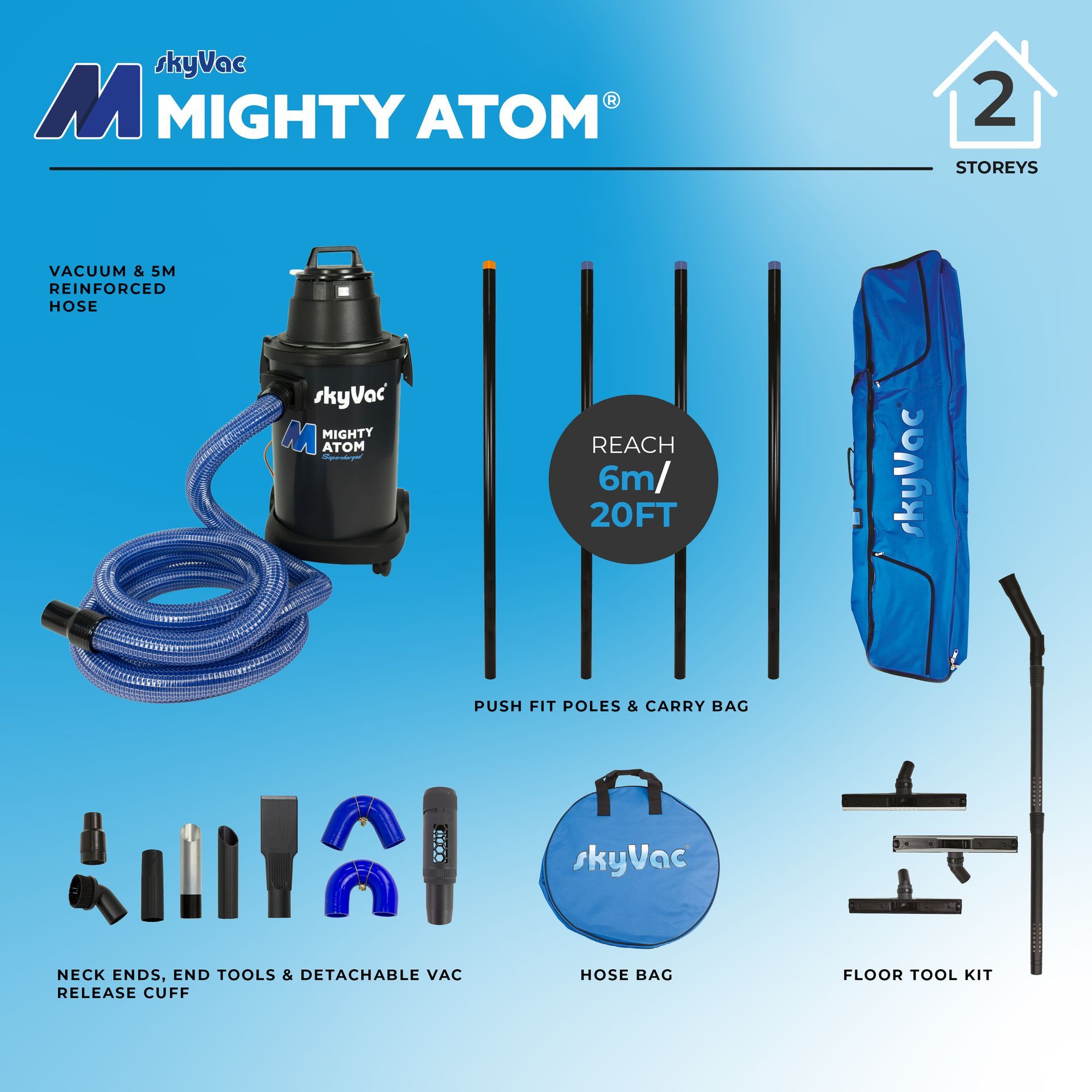 Mighty Atom Standard 44mm bundle - 4 poles