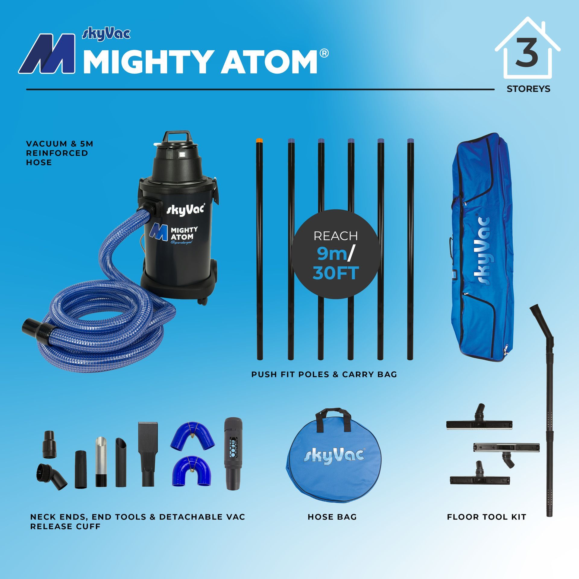 Mighty Atom Standard 44mm bundle - 6 poles