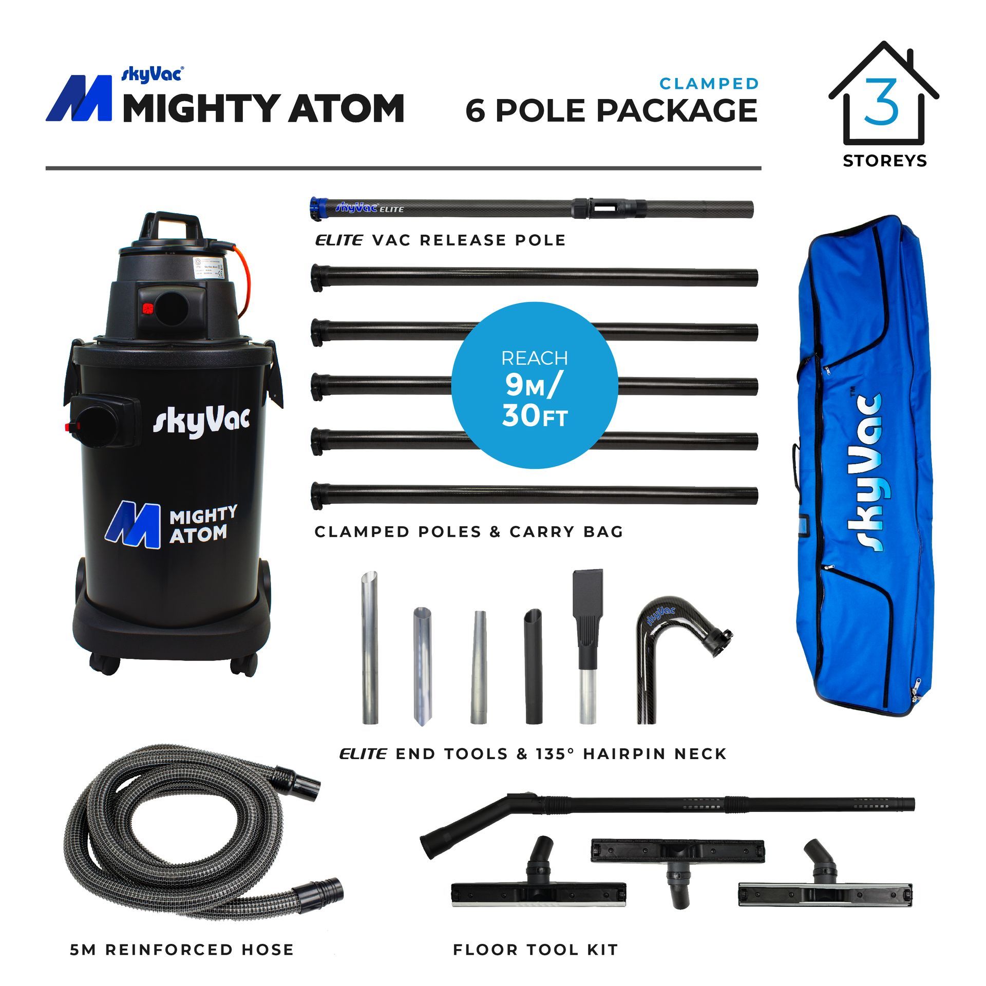 Mighty Atom Elevate 44mm Clamped bundle - 6 poles