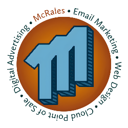 A logo for mcrales digital advertising email marketing and web design