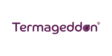The logo for termageddon is purple and white on a white background.