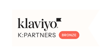 Klaviyo K:Partners logo with a bronze badge on a light background