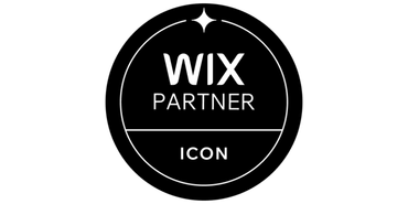 A black and white logo for a wix partner icon.