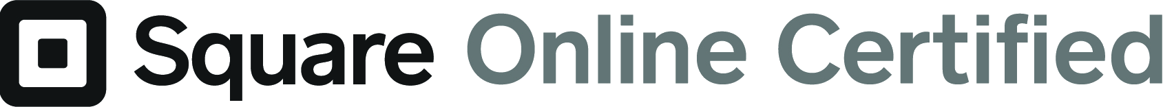 A square online certified logo on a white background