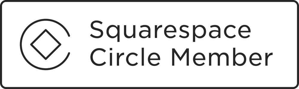 A squarespace circle member logo is shown on a white background.